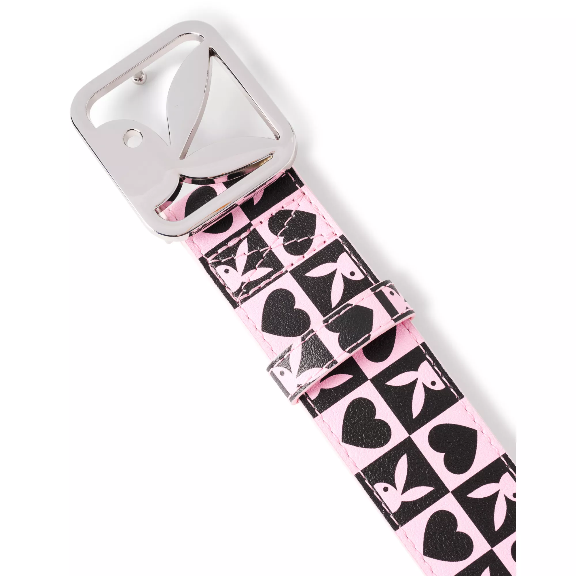 Pink and Black Checkered Hearts Playboy Bunny Belt