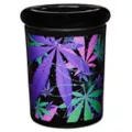 Black Multicolor Weed Leaf Jar - 6 oz. at Spencer's