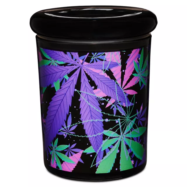 Black Multicolor Weed Leaf Jar - 6 oz. at Spencer's