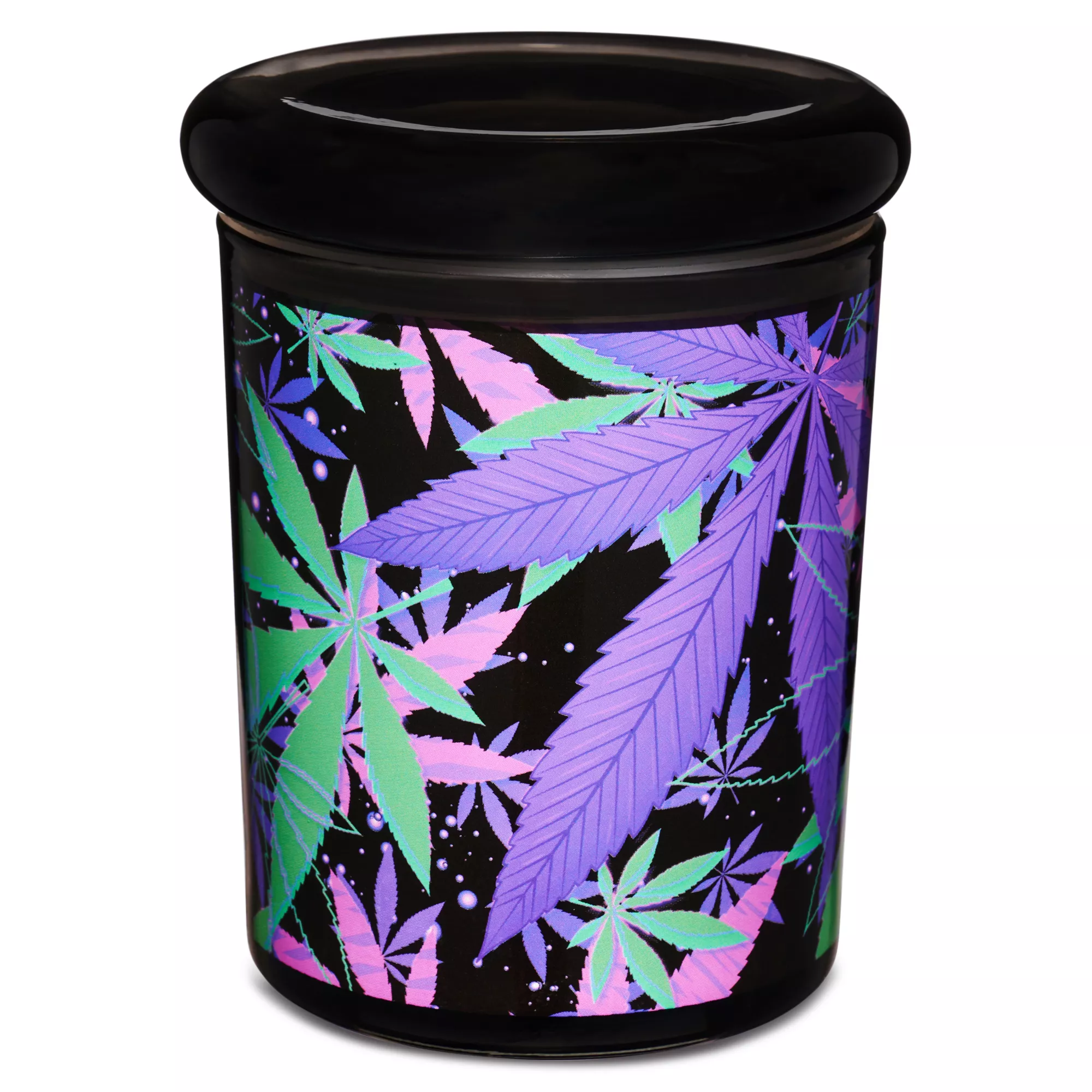 Black Multicolor Weed Leaf Jar - 6 oz. at Spencer's