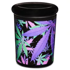 Black Multicolor Weed Leaf Jar - 6 oz. at Spencer's