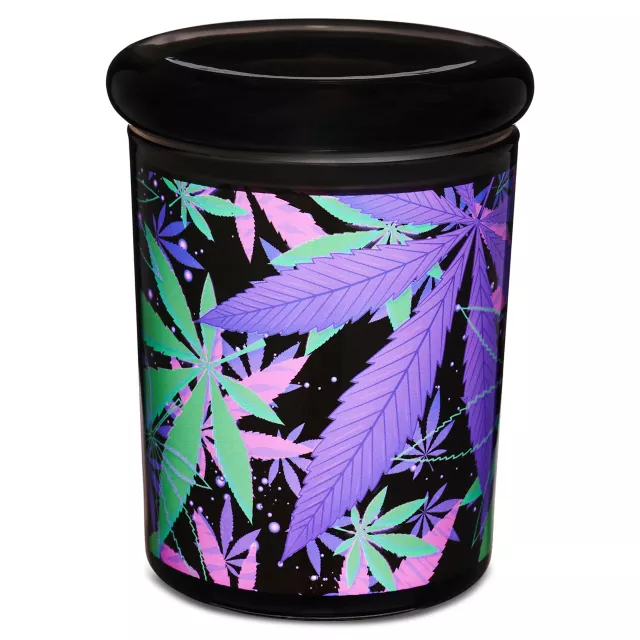 Black Multicolor Weed Leaf Jar - 6 oz. at Spencer's