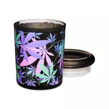 Black Multicolor Weed Leaf Jar - 6 oz. at Spencer's