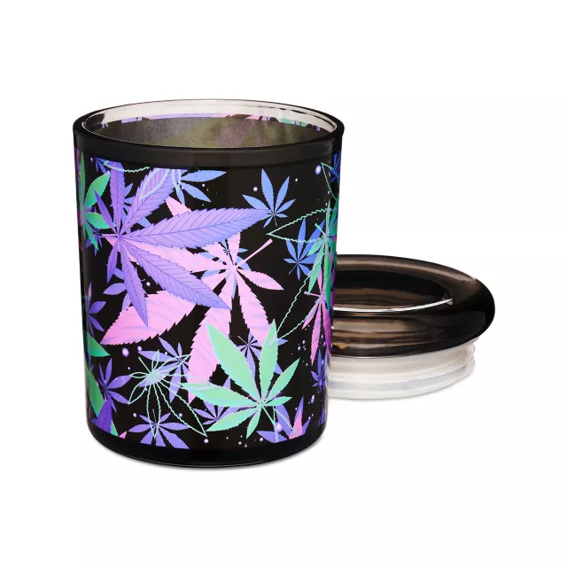 Black Multicolor Weed Leaf Jar - 6 oz. at Spencer's