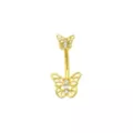 CZ Goldtone Butterfly Belly Ring - 14 Gauge at Spencer's