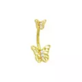 CZ Goldtone Butterfly Belly Ring - 14 Gauge at Spencer's