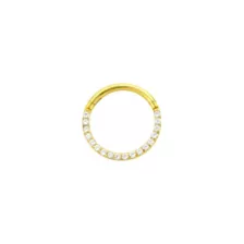 Goldtone CZ Multi-Gem Clicker Septum Ring at Spencer's