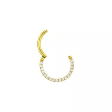 Goldtone CZ Multi-Gem Clicker Septum Ring at Spencer's