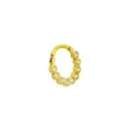 Goldtone CZ Multi-Gem Hinged Septum Ring - 14 Gauge at Spencer's