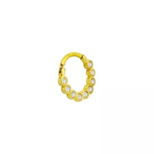 Goldtone CZ Multi-Gem Hinged Septum Ring - 14 Gauge at Spencer's