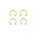 Multi-Pack CZ Spike and Ball Horseshoe Rings 2 Pair - 14 Gauge at Spencer's