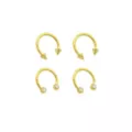 Multi-Pack CZ Spike and Ball Horseshoe Rings 2 Pair - 14 Gauge at Spencer's