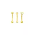Multi-Pack CZ Goldtone Heart Curved Barbells 3 Pack - 16 Gauge at Spencer's