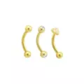 Multi-Pack CZ Goldtone Heart Curved Barbells 3 Pack - 16 Gauge at Spencer's