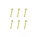 Multi-Pack CZ Goldtone Nose Pins 6 Pack - 20 Gauge at Spencer's