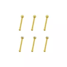 Multi-Pack CZ Goldtone Nose Pins 6 Pack - 20 Gauge at Spencer's
