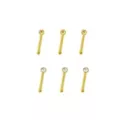 Multi-Pack CZ Goldtone Nose Pins 6 Pack - 20 Gauge at Spencer's