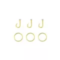 Multi-Pack Goldtone CZ Screw and Hoop Nose Rings 6 Pack - 20 Gauge at Spencer's