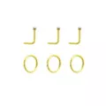 Multi-Pack Goldtone CZ L-Bend and Hoop Nose Rings 6 Pack - 20 Gauge at Spencer's