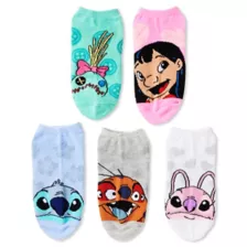 Multi-Pack Lilo & Stitch Characters No Show Socks - 5 Pack at Spencer's