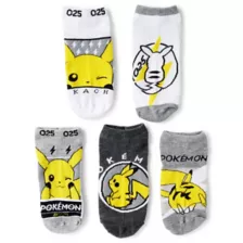 Pikachu No Show Socks 5 Pack - Pokémon at Spencer's