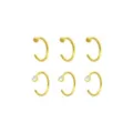Multi-Pack CZ Goldtone Half Hoop Nose Rings 6 Pack - 20 Gauge at Spencer's
