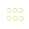 Multi-Pack CZ Goldtone Half Hoop Nose Rings 6 Pack - 20 Gauge at Spencer's