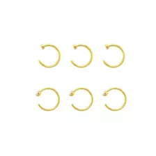 Multi-Pack CZ Goldtone Half Hoop Nose Rings 6 Pack - 20 Gauge at Spencer's
