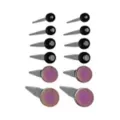 Red and Black Silvertone Tapers - 6 Pair at Spencer's