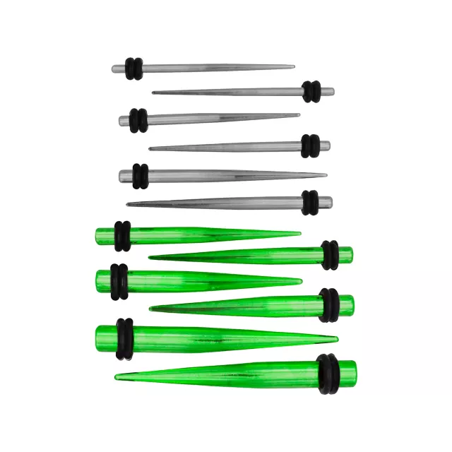 Green and Silvertone Tapers - 6 Pair at Spencer's
