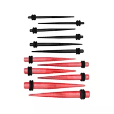 Red and Black Tapers - 6 Pair at Spencer's