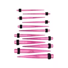 Pink Tapers - 6 Pair at Spencer's