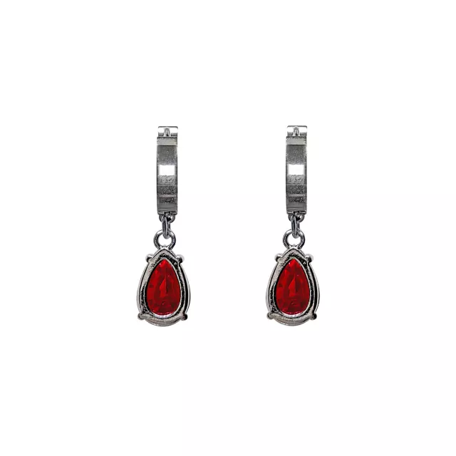 Ruby-Effect Birthstone Dangle Earrings at Spencer's