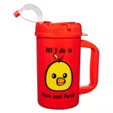 Fuck and Party Cup with Straw - 33 oz. at Spencer's