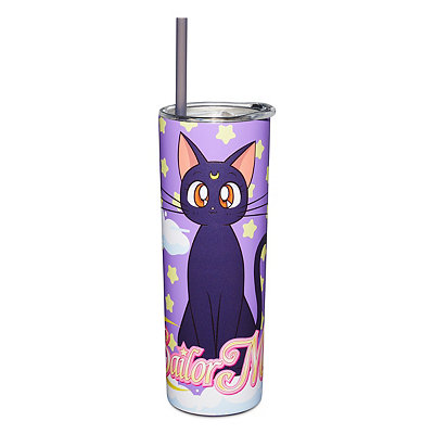 Just Funky Sailor Moon Luna And Artemis Glitter Tumbler With Lid