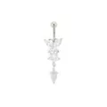 CZ Butterfly Flower Titanium Dangle Belly Ring - 14 Gauge at Spencer's
