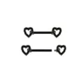 Black CZ Heart Titanium Nipple Barbells - 14 Gauge at Spencer's