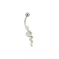 CZ Snake Titanium Belly Ring - 14 Gauge at Spencer's