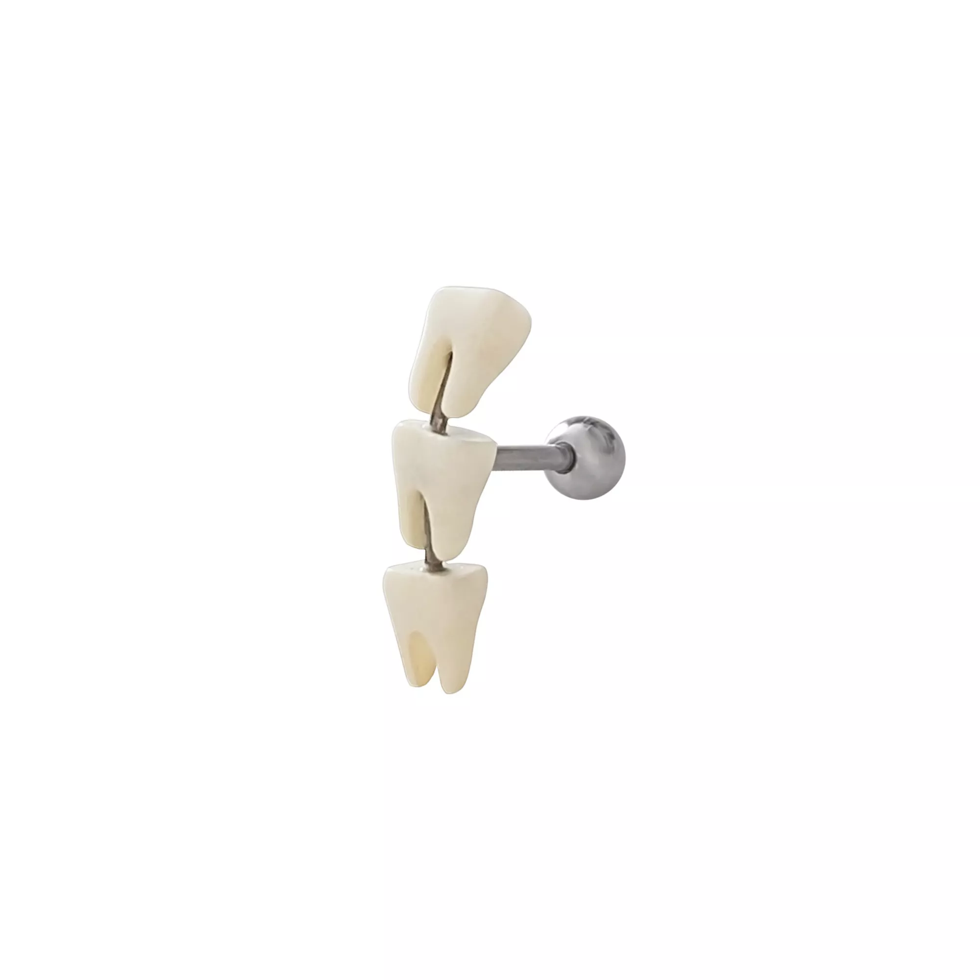 White Teeth Crawler Cartilage Barbell at Spencer's