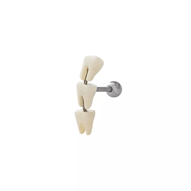 White Teeth Crawler Cartilage Barbell at Spencer's