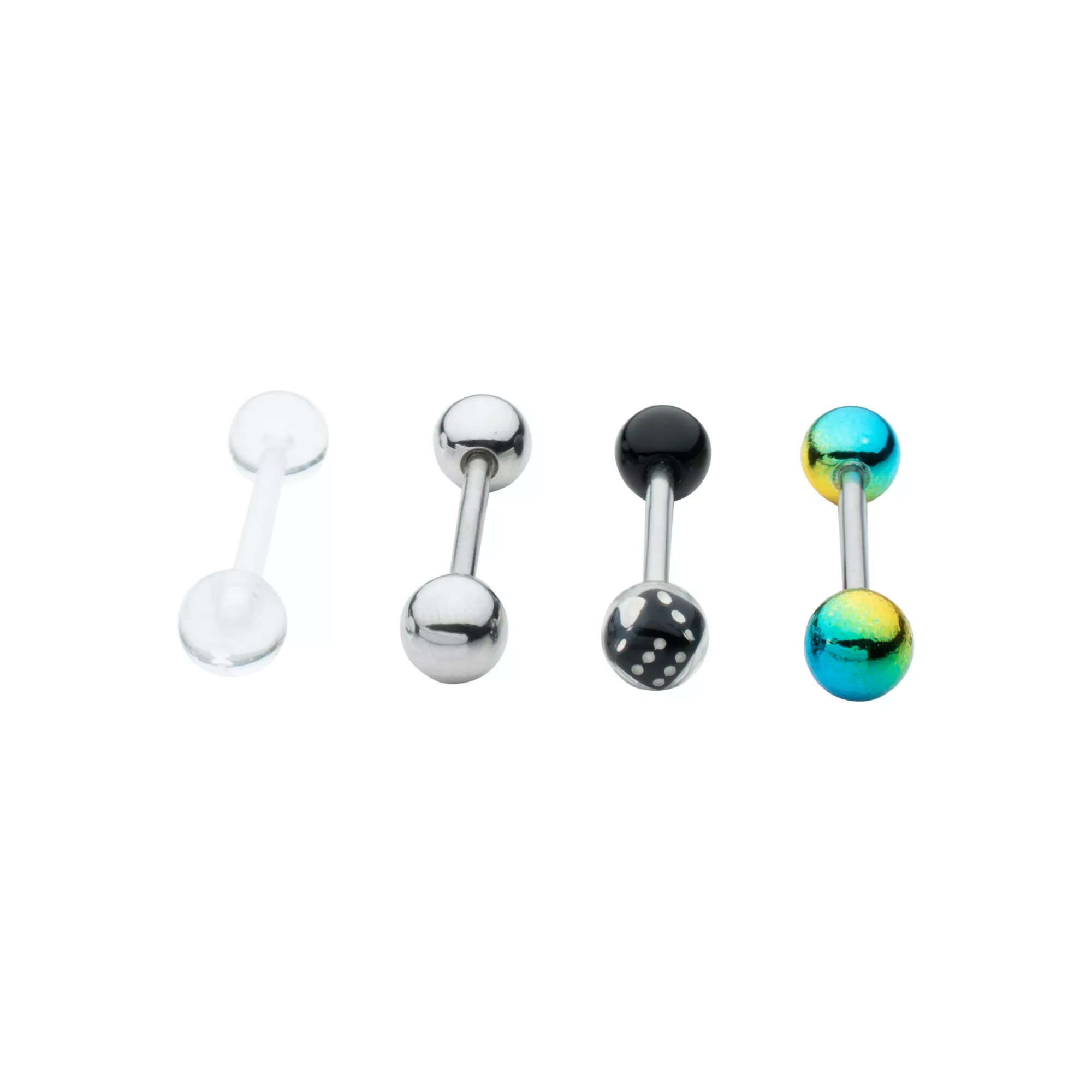 Multi-Pack Dice and Multi-Color Barbells 4 Pack - 14 Gauge at Spencer's