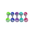 Multi-Pack Green Blue Purple Pink Heart Barbells 5 Pack - 14 Gauge at Spencer's