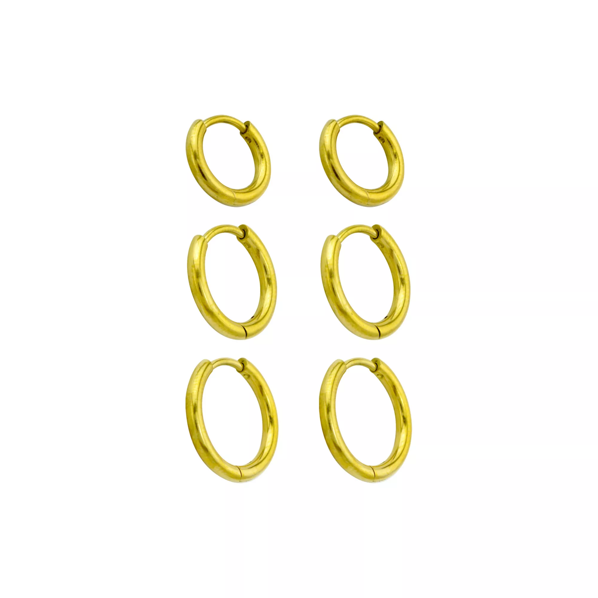 Multi-Pack Graduated Size Goldtone Huggie Hoop Earrings - 3 Pair at Spencer's