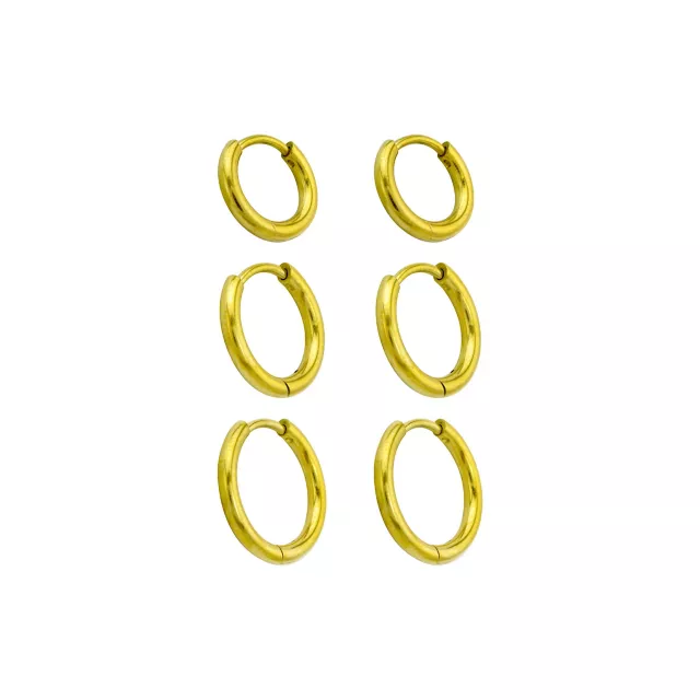 Multi-Pack Graduated Size Goldtone Huggie Hoop Earrings - 3 Pair at Spencer's