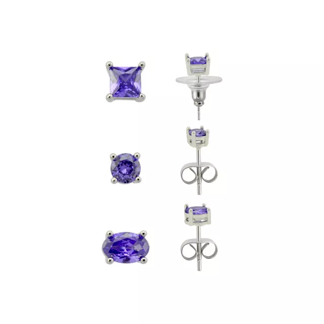 Multi-Pack Blue CZ Stud Earrings - 3 Pair at Spencer's