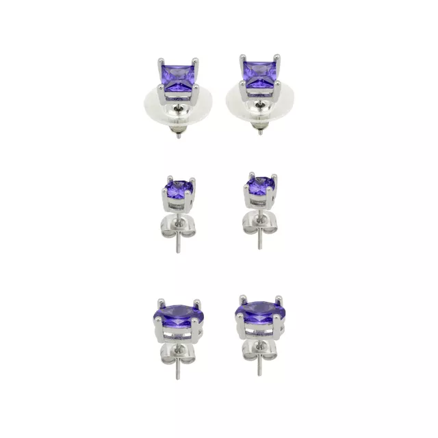 Multi-Pack Blue CZ Stud Earrings - 3 Pair at Spencer's