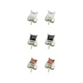 Multi-Pack CZ Clear Black and Red Square Stud Earrings - 3 Pair at Spencer's