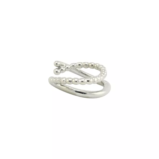 Silvertone Double Ring Ear Cuff at Spencer's