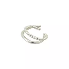 Silvertone Double Ring Ear Cuff at Spencer's