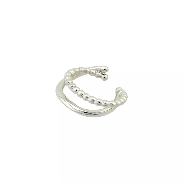 Silvertone Double Ring Ear Cuff at Spencer's